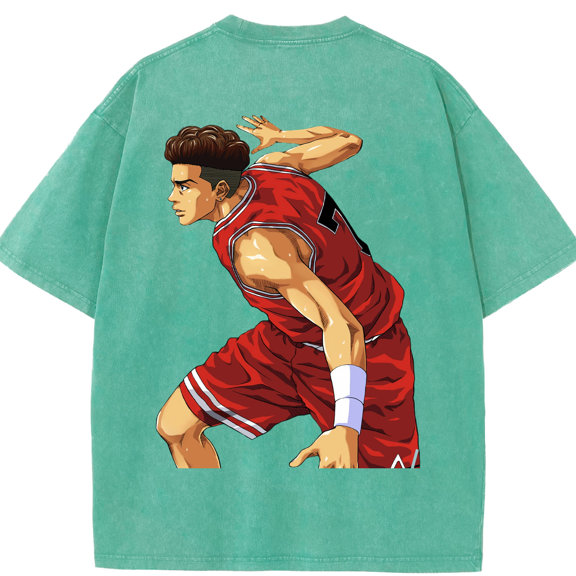 SLAM DUNK／スラムダンク 綿100% ヴィンテージ風 半袖Tシャツ（背面プリント）